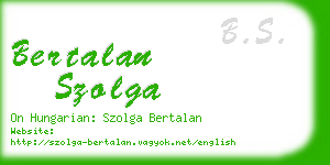 bertalan szolga business card